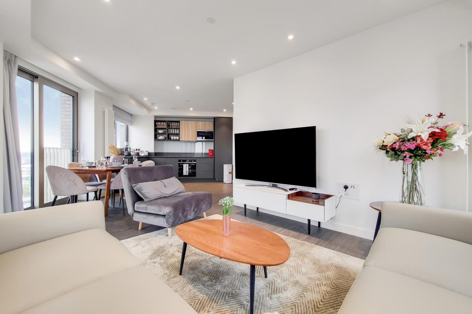 Deluxe Three Bedroom Apartment By London Excel Stays Exterior foto